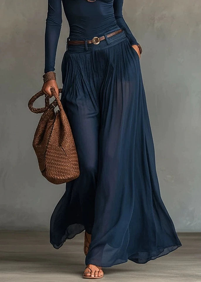 Fashion Navy Cold Shoulder Cotton Two Piece Set Women Clothing Fall