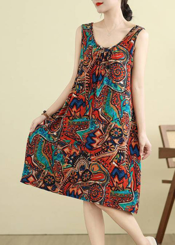 Fashion Orange Wrinkled Holiday Long Dress Summer