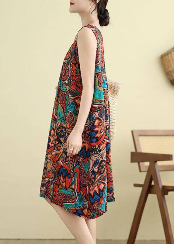 Fashion Orange Wrinkled Holiday Long Dress Summer