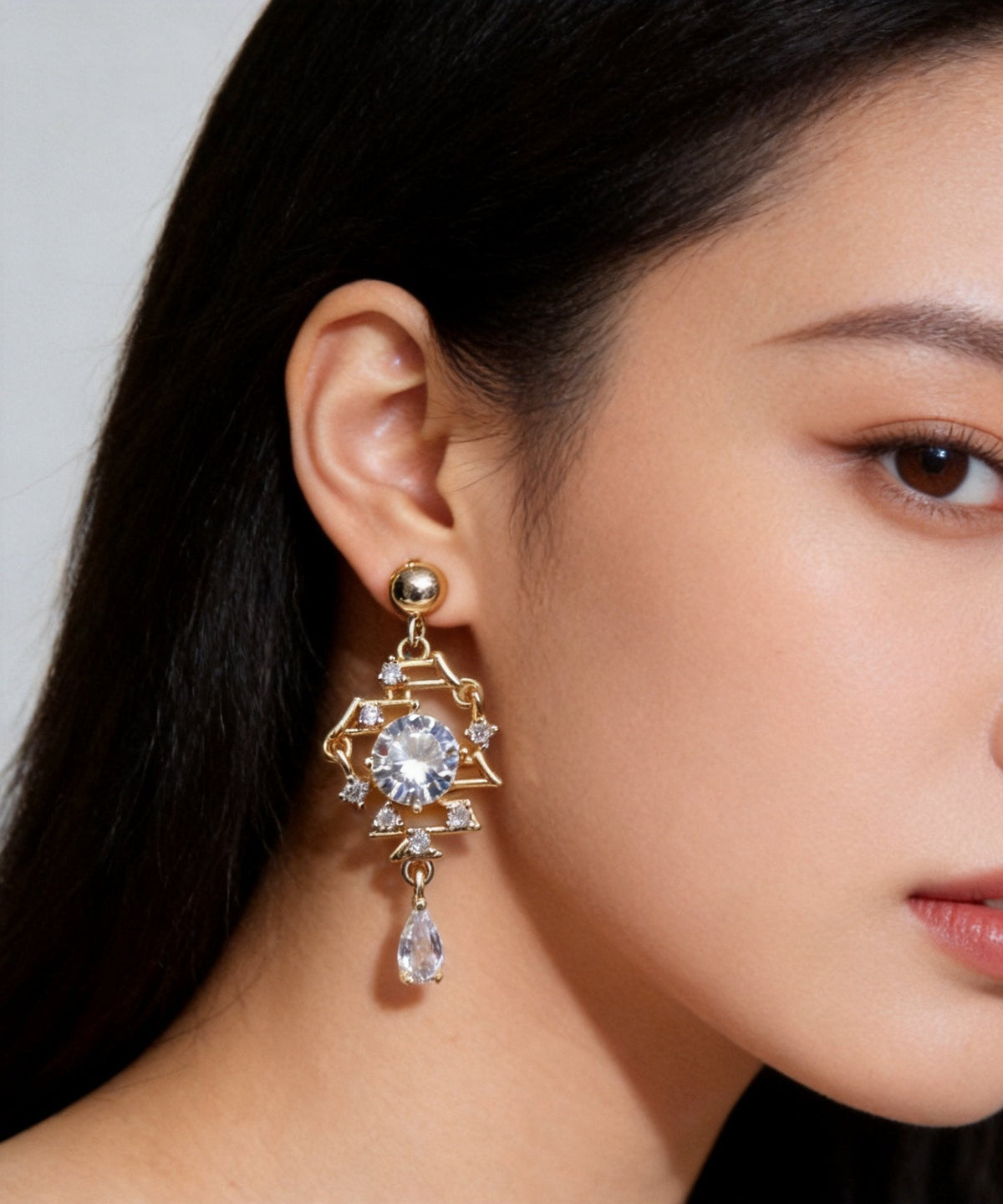 Fashion Original Design Zircon Metal Drop Earrings