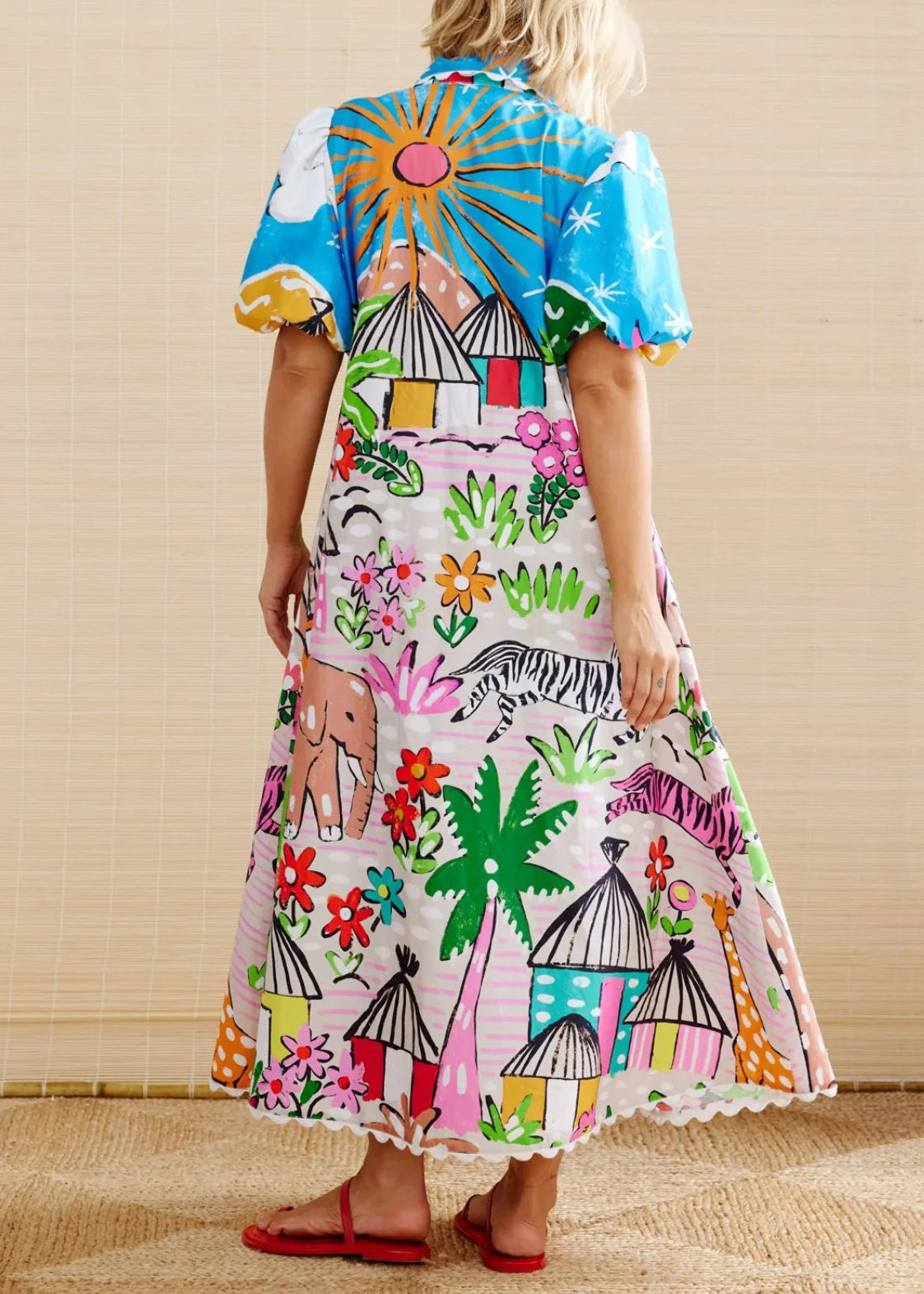 Fashion Peter Pan Collar Print Cotton Shirts Dress Summer