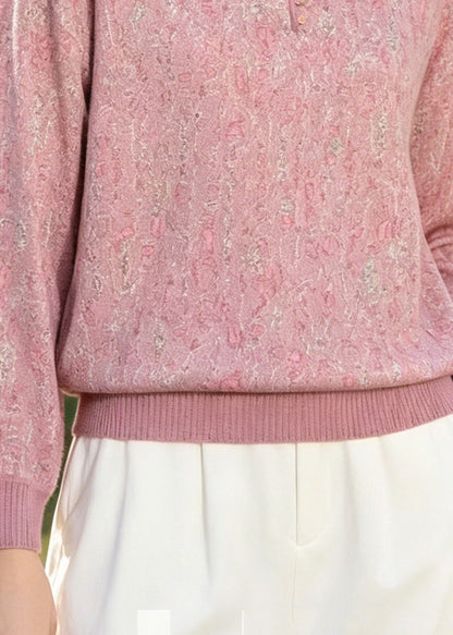 Fashion Pink Peter Pan Collar Print Cotton Shirt Top Summer