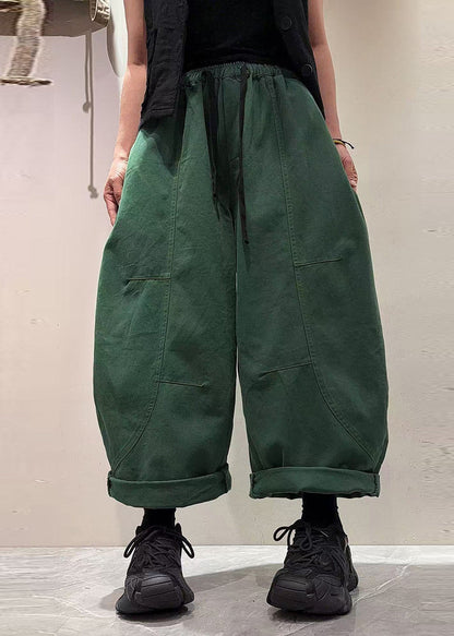 Fashion Purple Elastic Waist Patchwork Denim Crop Pants Fall