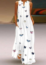 Load image into Gallery viewer, Fashion Purple V Neck Print Long Dress Summer