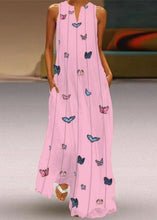 Load image into Gallery viewer, Fashion Purple V Neck Print Long Dress Summer
