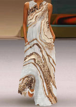 Load image into Gallery viewer, Fashion Purple V Neck Print Long Dress Summer