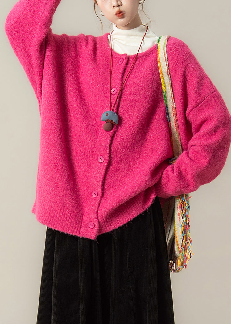 Fashion Rose Oversized Warm Knit Cardigan Winter