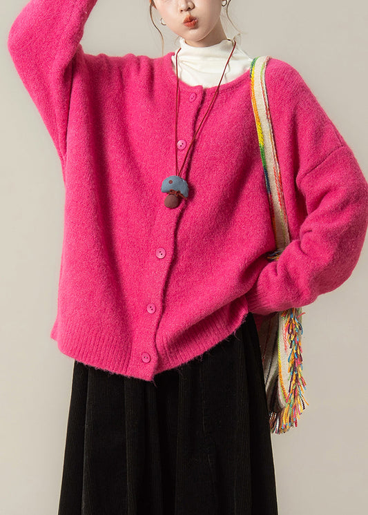 Fashion Rose Oversized Warm Knit Cardigan Winter
