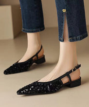 Load image into Gallery viewer, Fashion Silver Pointed Toe Hollow Out Sequins Sandals