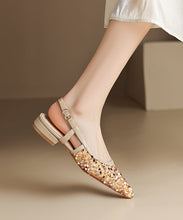 Load image into Gallery viewer, Fashion Silver Pointed Toe Hollow Out Sequins Sandals