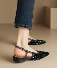 Load image into Gallery viewer, Fashion Silver Pointed Toe Hollow Out Sequins Sandals