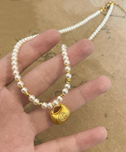 Load image into Gallery viewer, Fashion Sterling Silver Overgild Turquoise Pearl Two Piece Set Pendant Necklace
