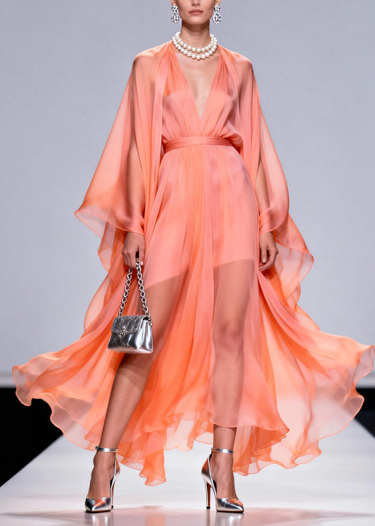 Fashion V Neck Patchwork Chiffon 2 Piece Outfit Summer