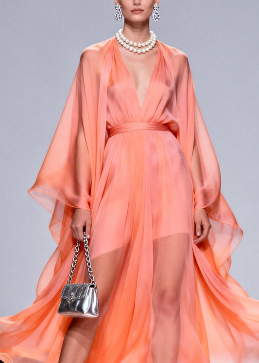 Fashion V Neck Patchwork Chiffon 2 Piece Outfit Summer