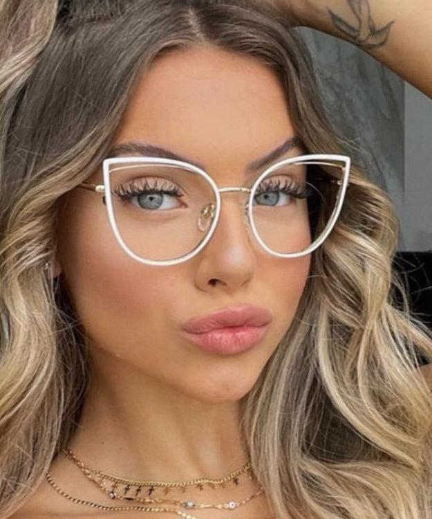 Fashion White Metal Full Frame Reading Glasses