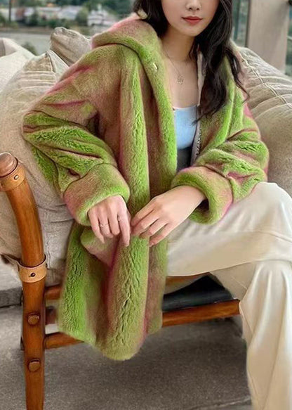 Fashion Winter Fuzzy Fur Fluffy Coat With Thick Warm