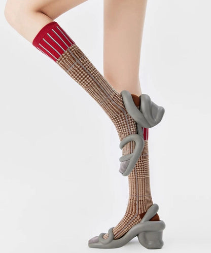 Fashion Women's Colorblock Over The Calf Socks