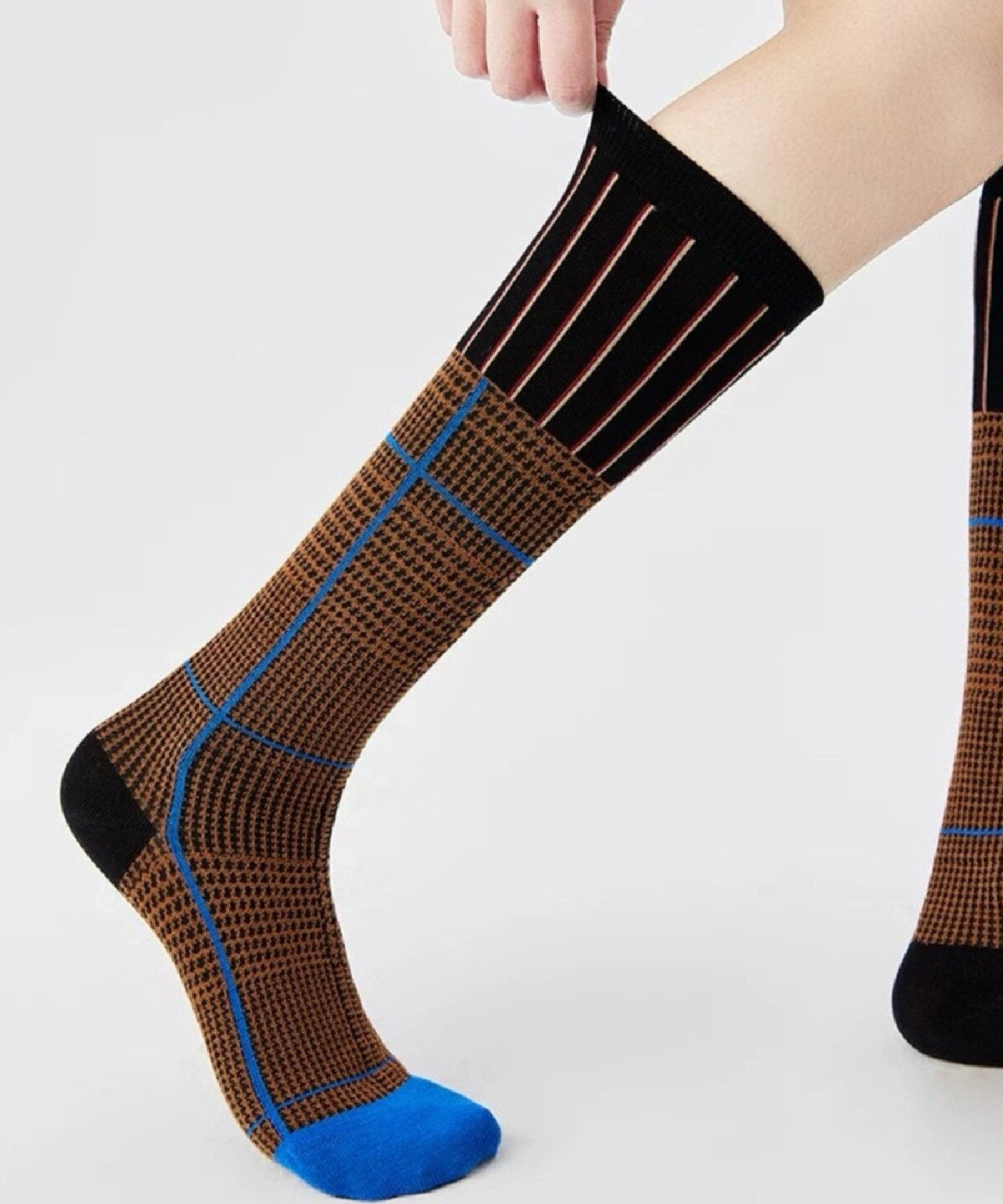 Fashion Women's Colorblock Over The Calf Socks