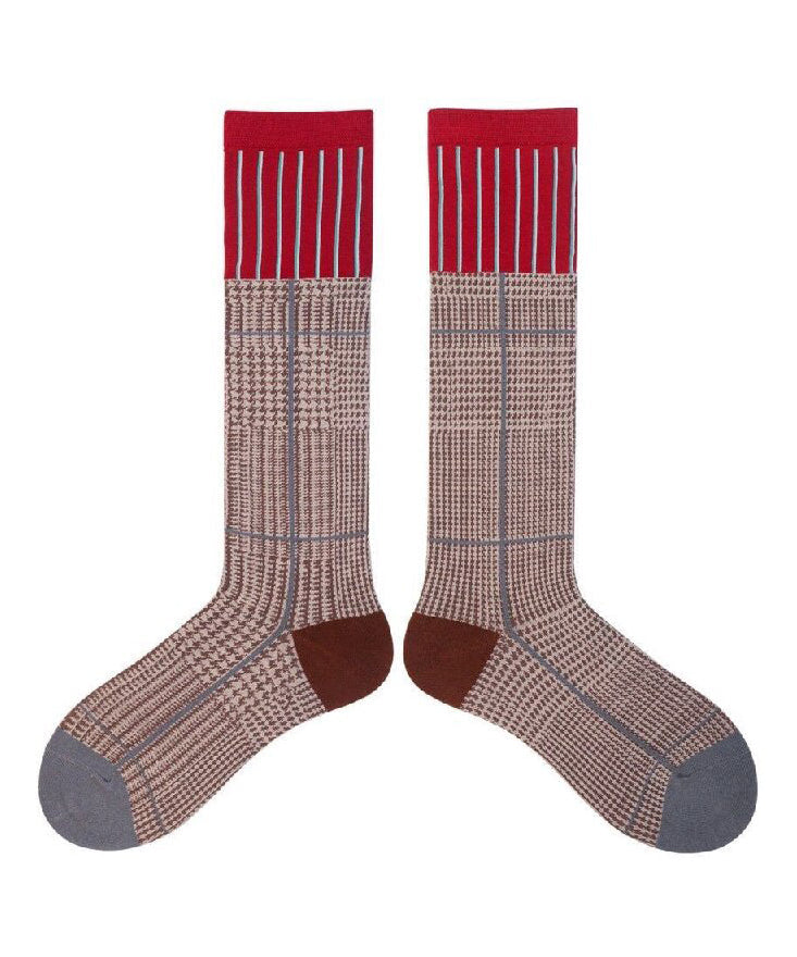 Fashion Women's Colorblock Over The Calf Socks
