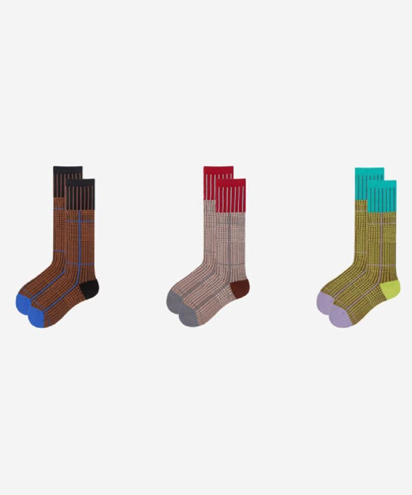 Fashion Women's Colorblock Over The Calf Socks