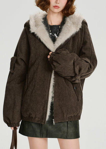 Fashion Zip Up Thick Warm Fleece Hoodie Coat Winter