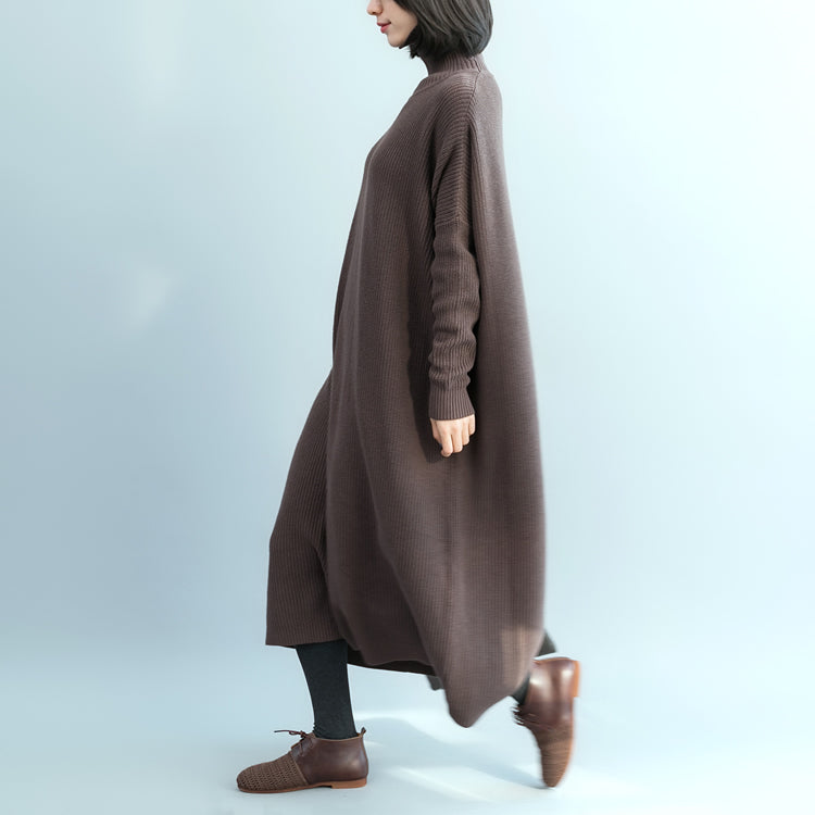 Fashion chocolate Sweater weather Vintage Fuzzy high neck knitwear