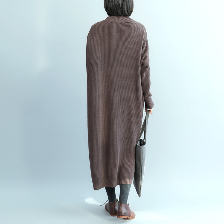 Fashion chocolate Sweater weather Vintage Fuzzy high neck knitwear