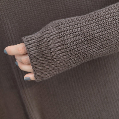 Fashion chocolate Sweater weather Vintage Fuzzy high neck knitwear