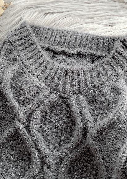 Fashion o neck baggy Sweater dress outfit Moda dark gray Mujer knit dresses - SooLinen