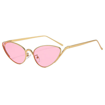 Fashionable And Versatile Brown Metal Shaped Sunglasses