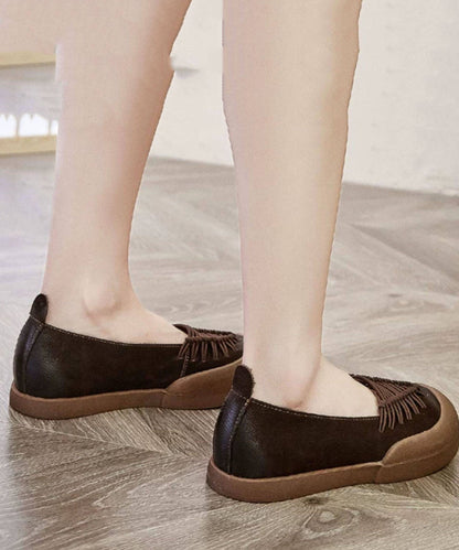 Faux Leather Flat Feet Shoes Hollow Out Flat Shoes For Women