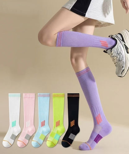 Female Sports Long Pressure Over The Calf Socks With Towel Bottom