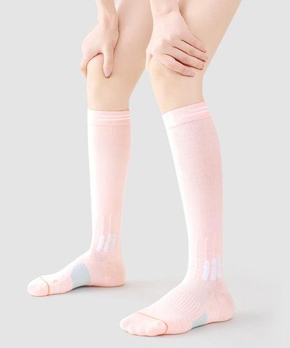 Female Sports Long Pressure Over The Calf Socks With Towel Bottom