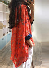Load image into Gallery viewer, Fine Brick Red Oversized Print Linen Shirt Spring