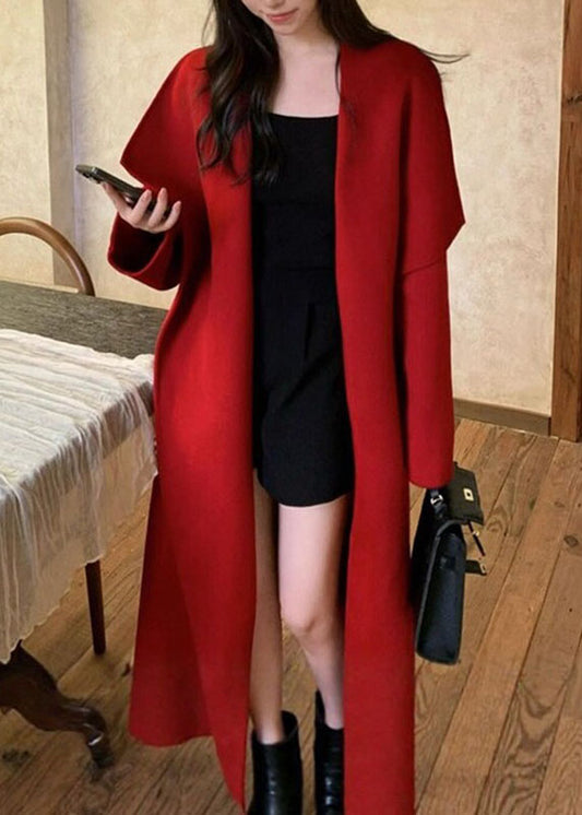 Fine Camel Peter Pan Collar Solid Maxi Woolen Coats Fall