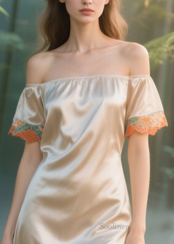 Fine Champagne Low High Design Patchwork Silk Strapless Dress Summer