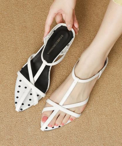 Fine Chunky White Dot Sheepskin Slide Sandals
