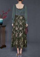 Load image into Gallery viewer, Fine Dull Green Patchwork Cotton Bustier Top Dresses Spring
