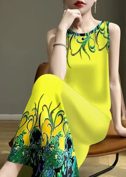 Fine Fluorescent Green Print Cotton Party Dress Summer