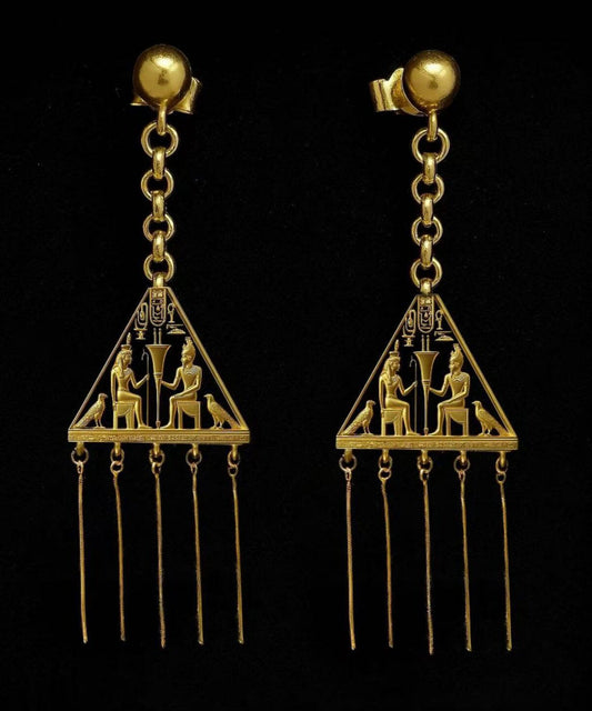 Fine Gold Alloy Tassel Drop Earrings