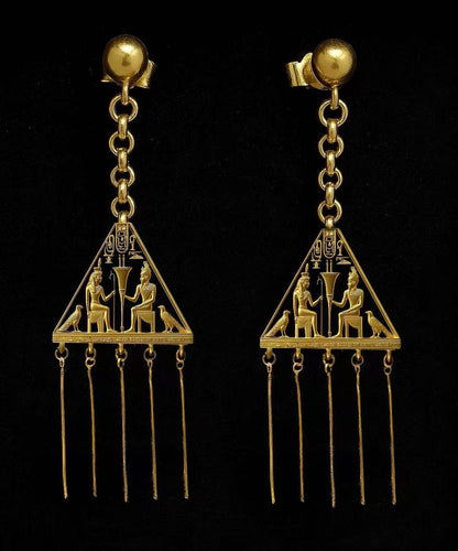 Fine Gold Alloy Tassel Drop Earrings