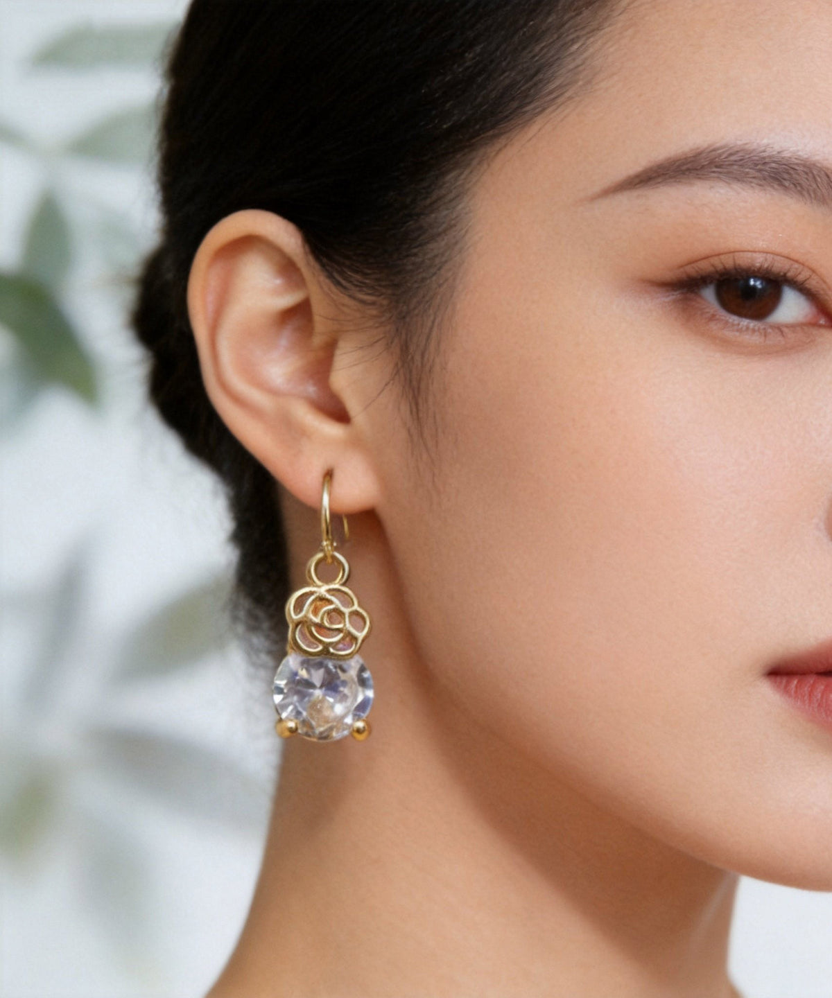 Fine Gold Gem Stone Drop Earrings