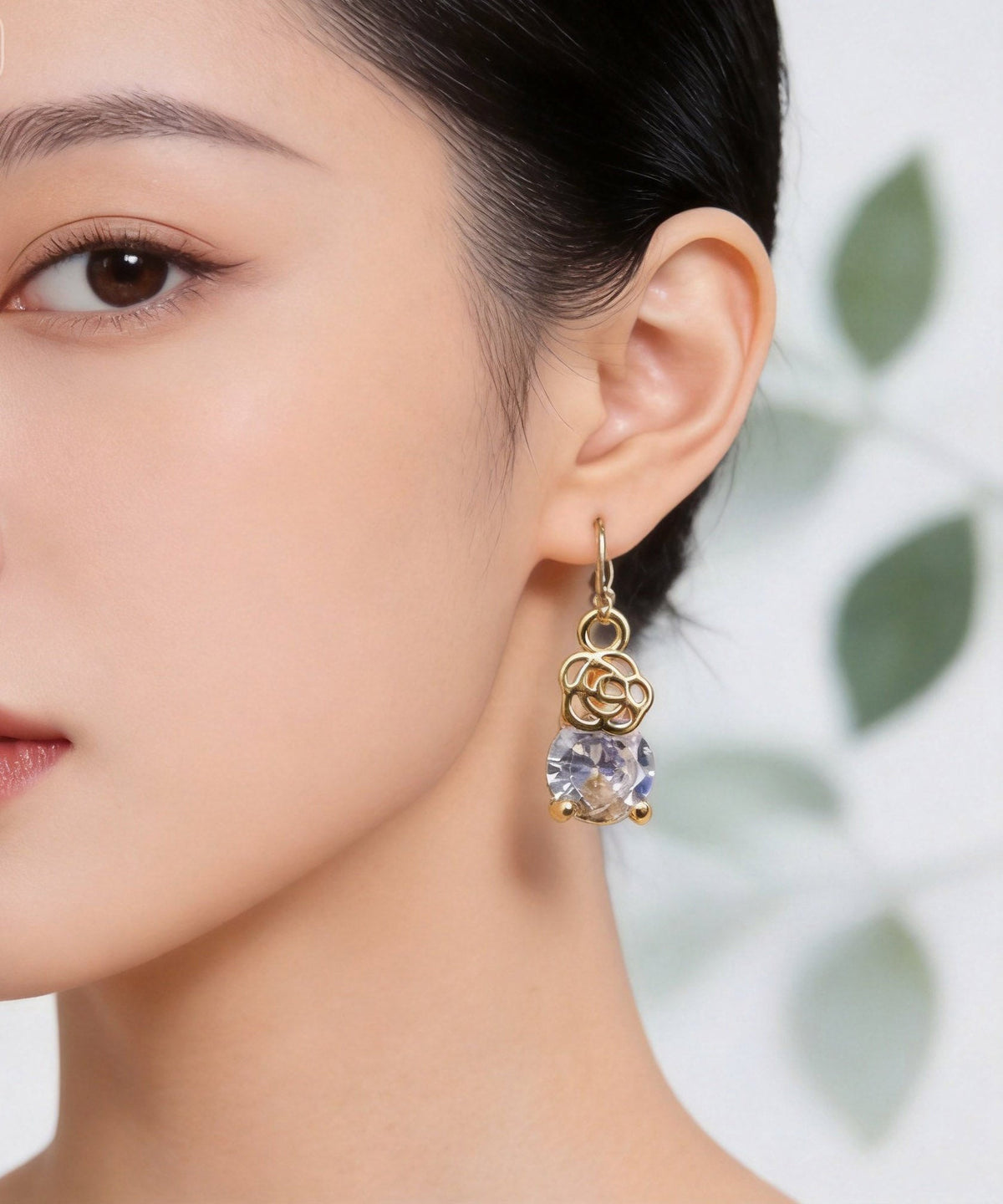 Fine Gold Gem Stone Drop Earrings