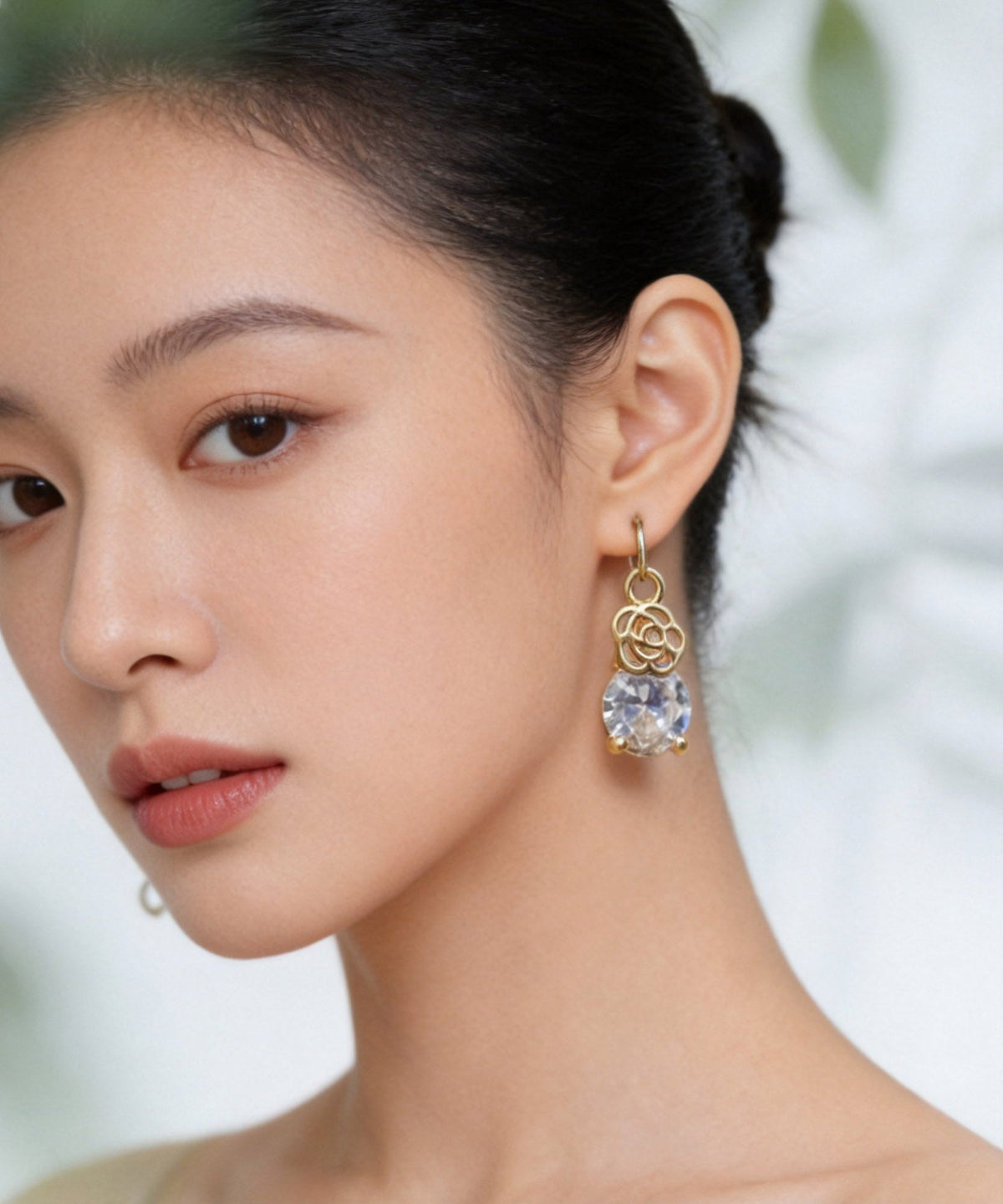Fine Gold Gem Stone Drop Earrings