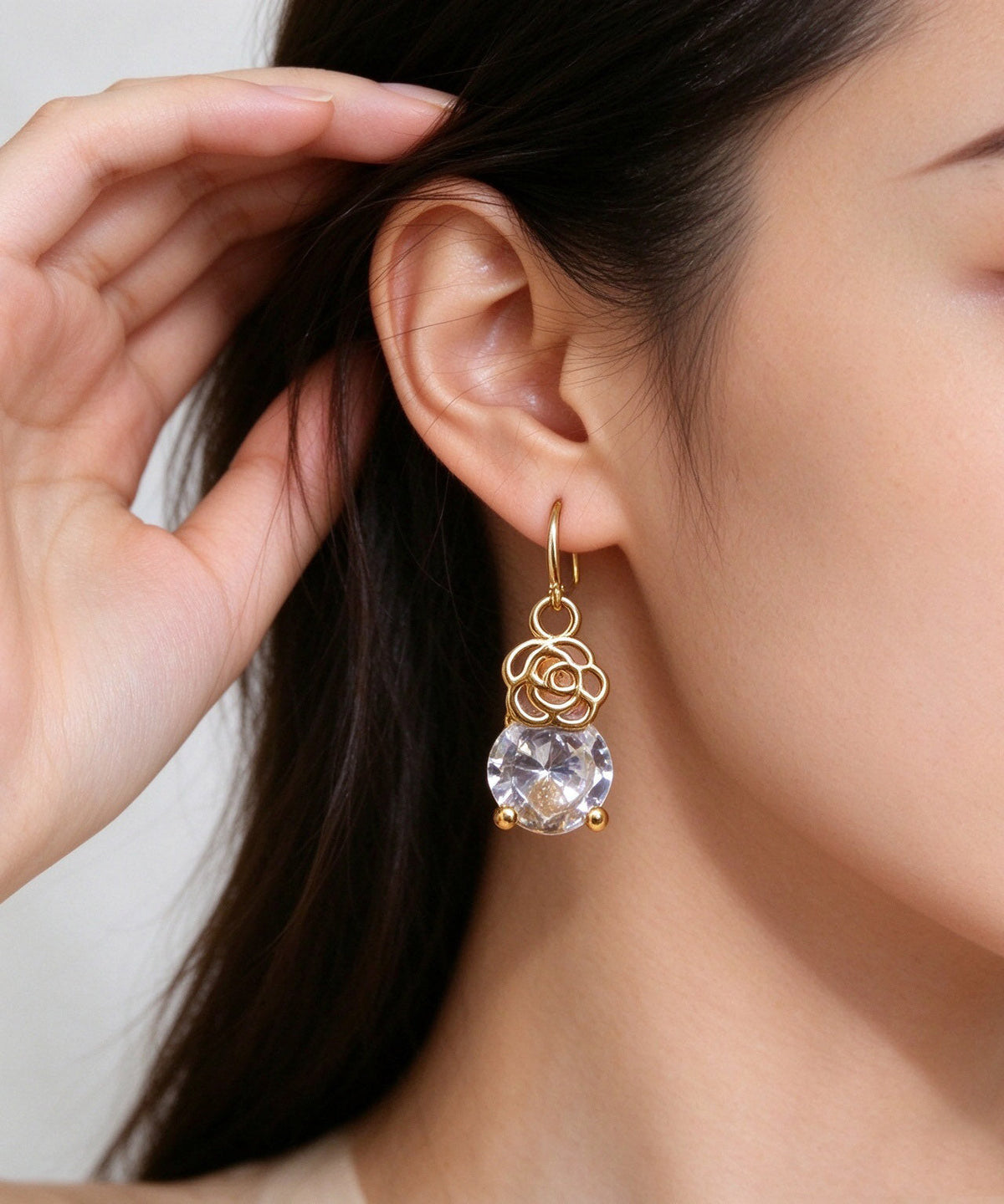 Fine Gold Gem Stone Drop Earrings