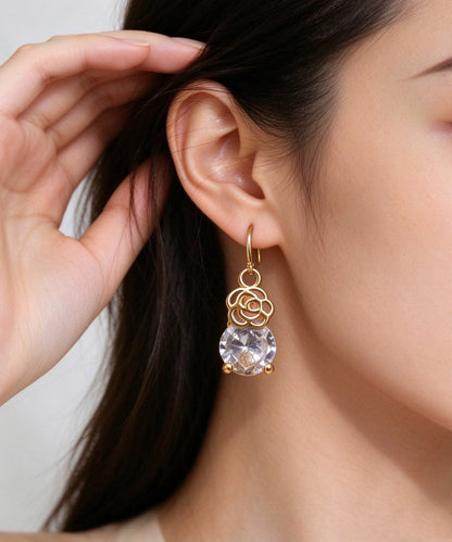 Fine Gold Gem Stone Drop Earrings