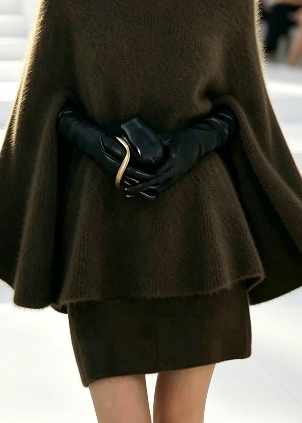 Fine Green Turtleneck Patchwork Solid Cotton Knit Sweaters And Skirts Two Piece Set Long Sleeve