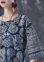 Load image into Gallery viewer, Fine Grey Print Slim Fit Cotton Straight Dresses Half Sleeve