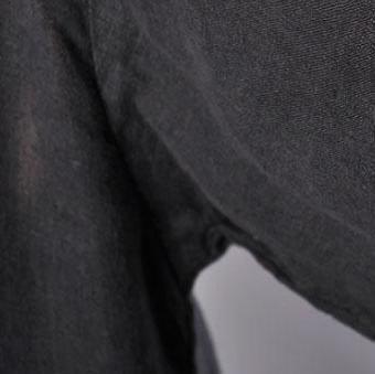 Fine Midi-length linen dress trendy plus size Summer Round Neck Short Sleeve Pure Color Flax Dress