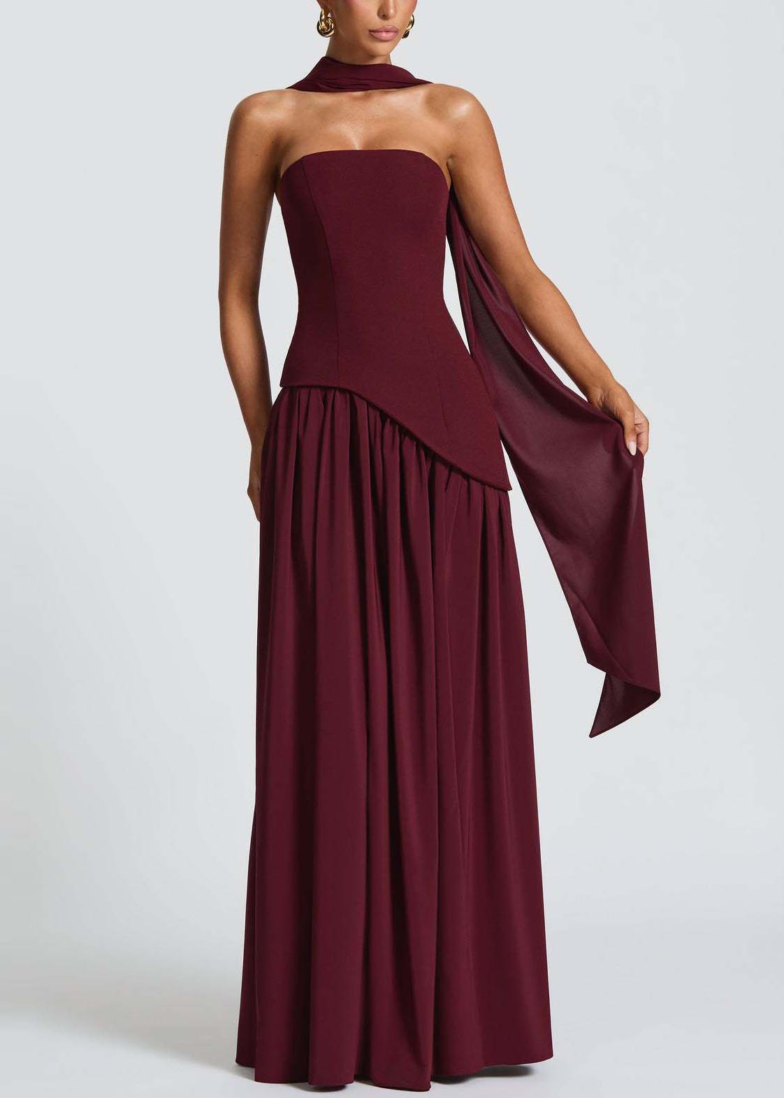Fine Mulberry Exra Large Hem Side Open Evening Dresses Summer